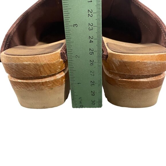 Troentorp Women's Durer leather Swedish wooden Clogs Brown size 37 US 6.5 boho - Picture 8 of 15